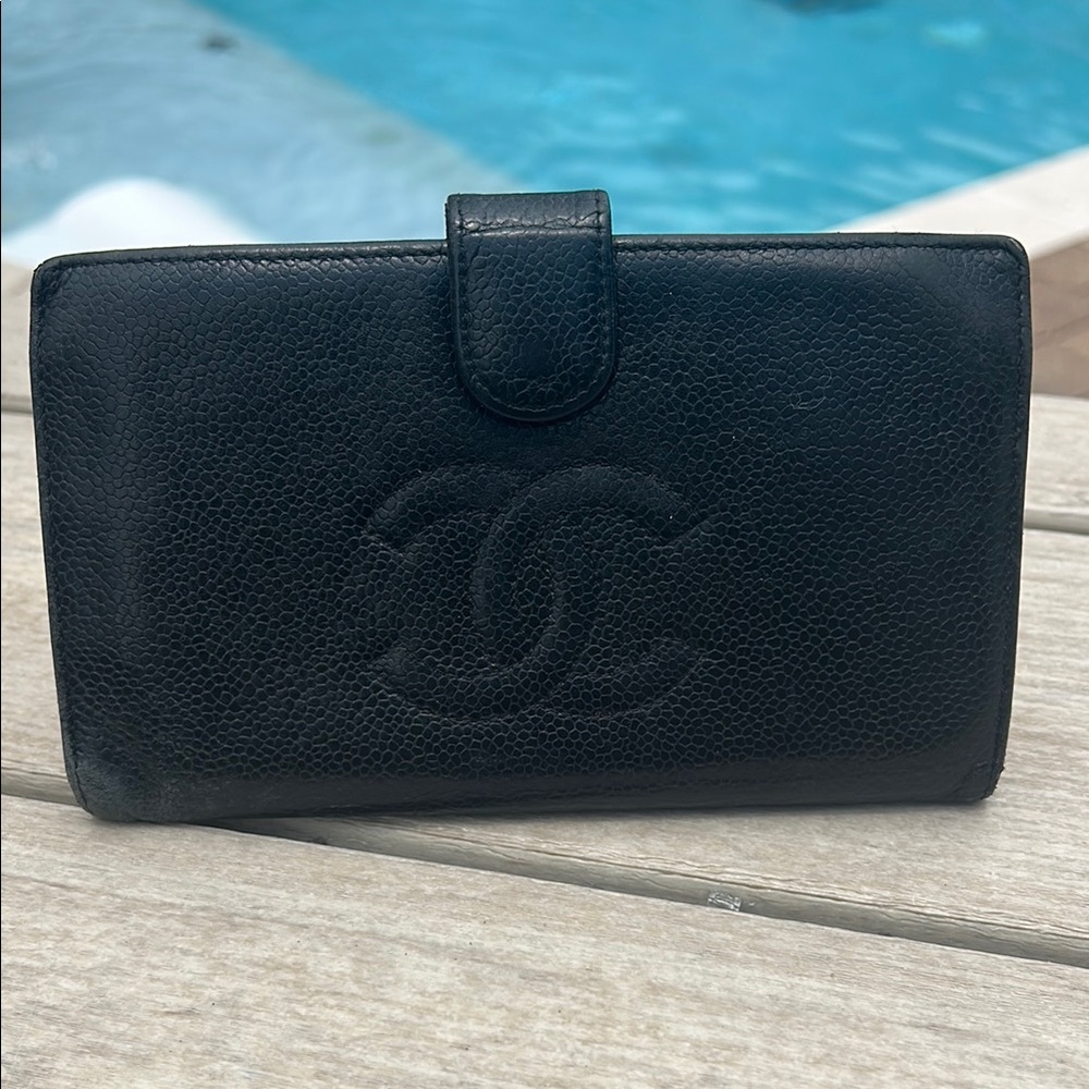 Chanel COA Black Caviar Leather Bifold Wallet - Picture 1 of 8
